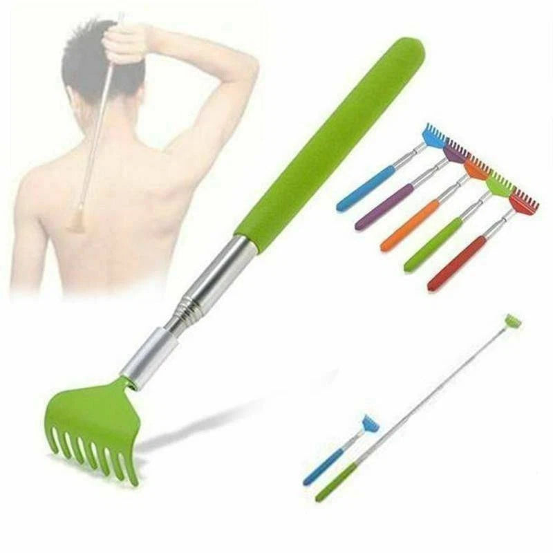 Extendable Telescopic Back Scratcher Metal Hand Claw Massager Pocket Clip AU
