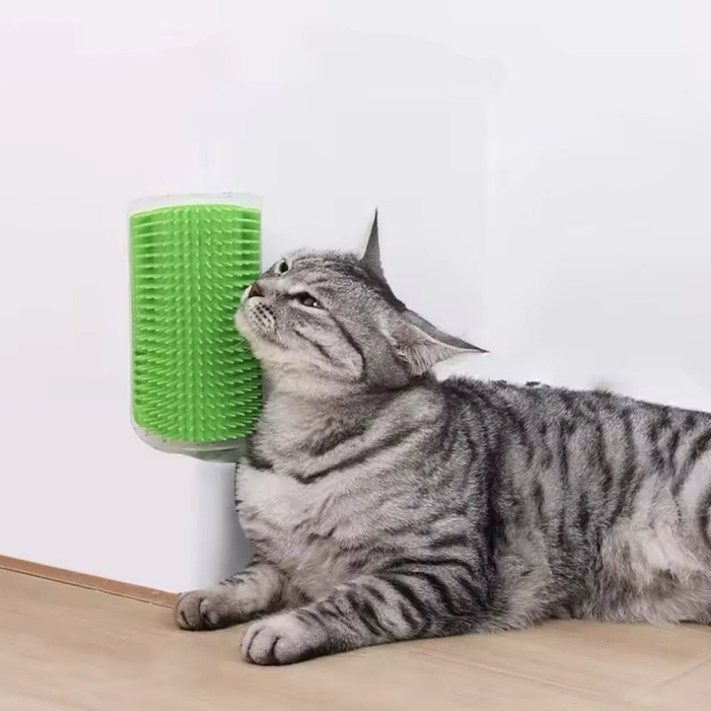Cat Self-Groomer & Face Scratcher -Wall Corner Massage Comb, Grooming Brush Tool