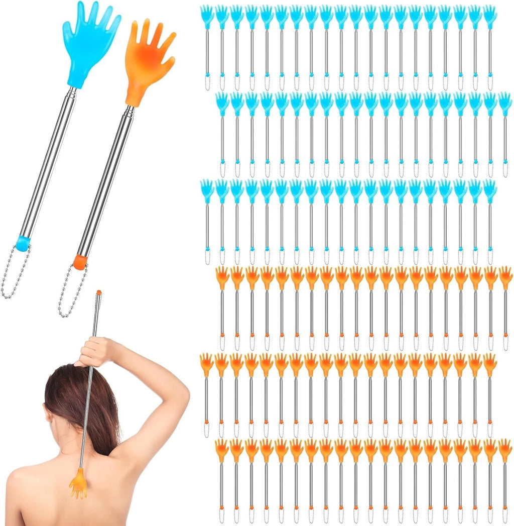 100-Piece Extendable Back Scratcher Set in Blue & Yellow - Ultimate Relief Tool