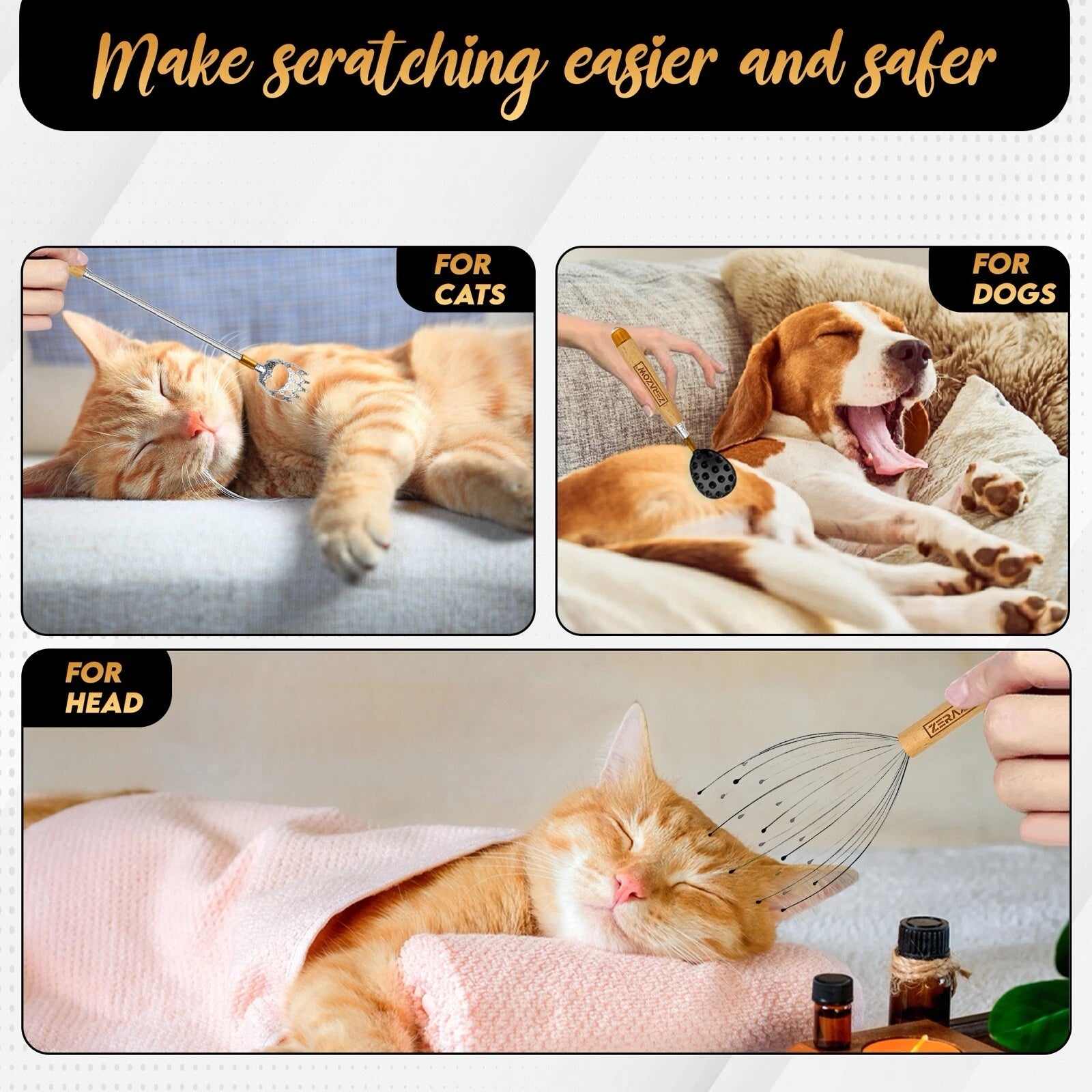 ZERAZOW® Telescoping Back Scratcher 9Pcs Set Includes | Backscratcher for Men