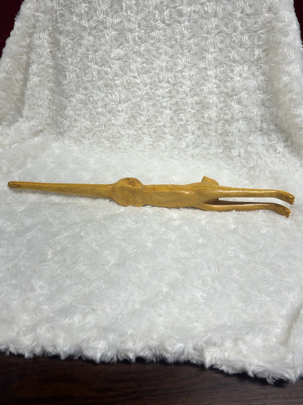 Wooden Cat shaped Back Scratcher, Manual Massage Tool.  17” Long