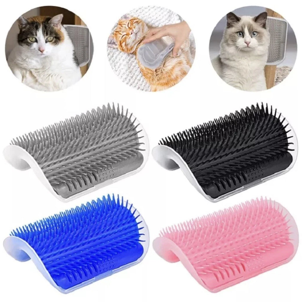 Cat Self-Groomer & Face Scratcher -Wall Corner Massage Comb, Grooming Brush Tool