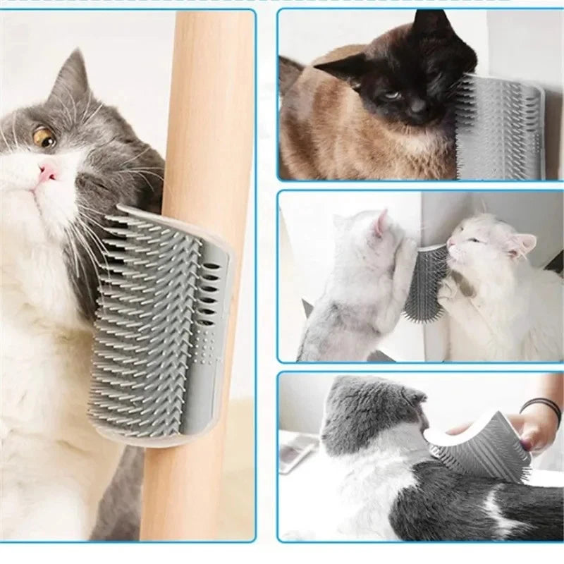 Cat Corner Brush Comb Massager for Cat Arch Plastic Scratcher Remove Hair Comb G
