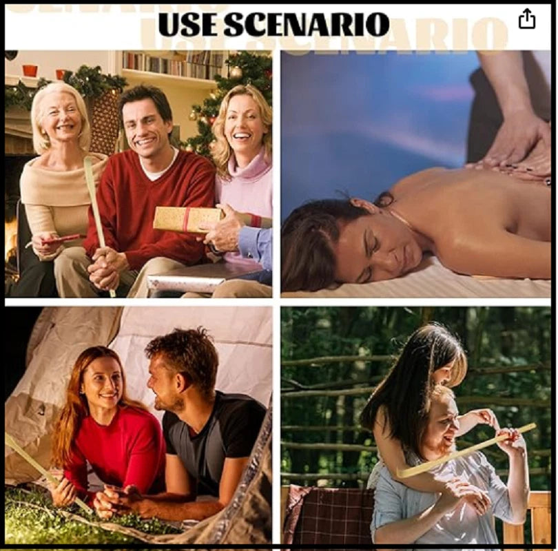 12 PCS Natural Bamboo Back Scratcher Traditional Wooden Back Scratcher,Long Back