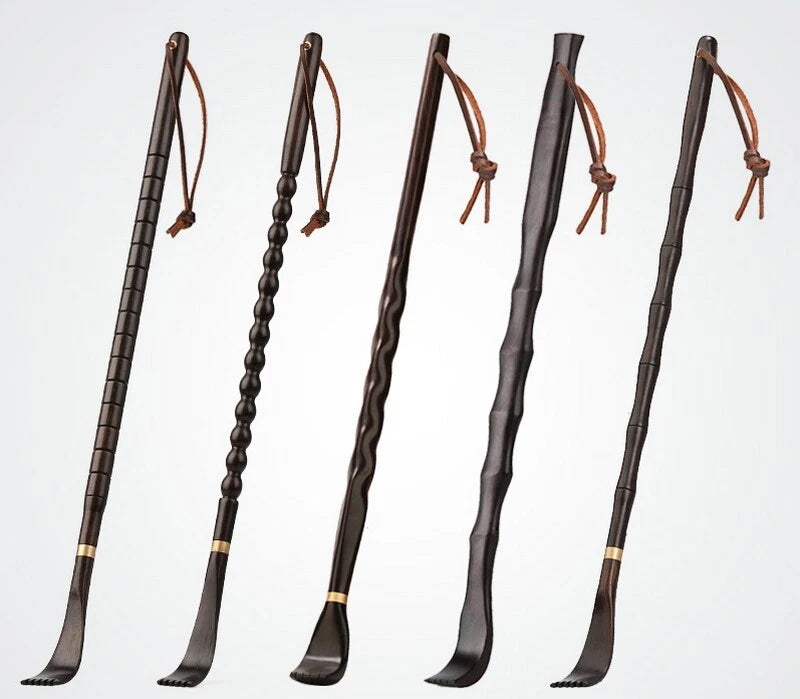 Natural Ebony Wood Carved Back Scratcher Itch Massage Health Care Gift