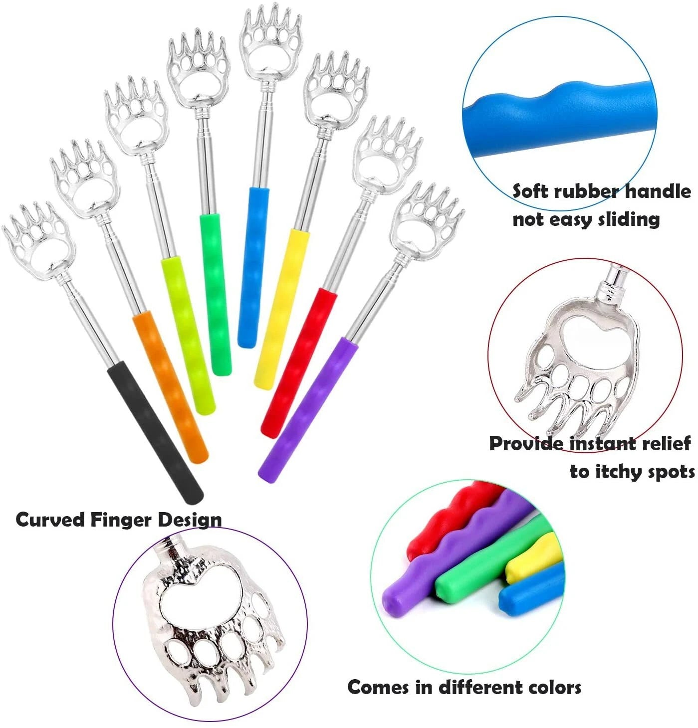 Back Scratcher Ohuhu 8 Pack Extendable Back Itching Scalp Scratchers Massager