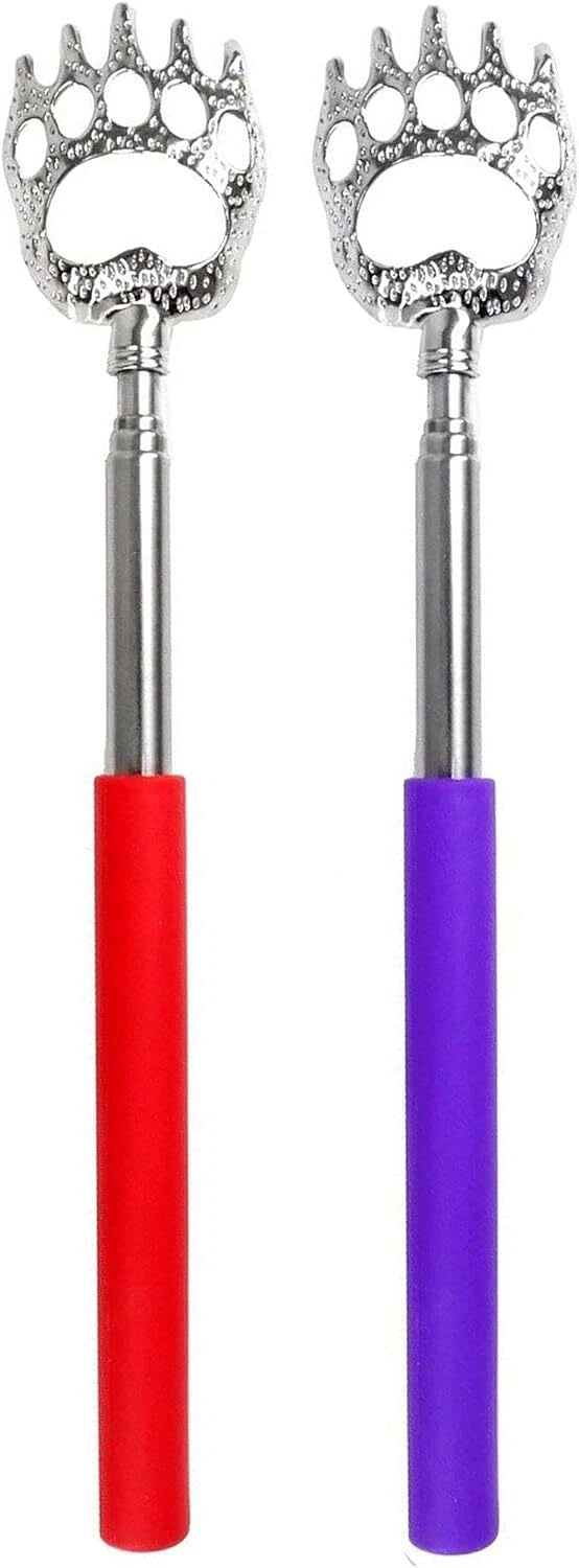 Portable Extendable Bear Claws Metal Back Scratchers,Rubber Handle Adults Gadget