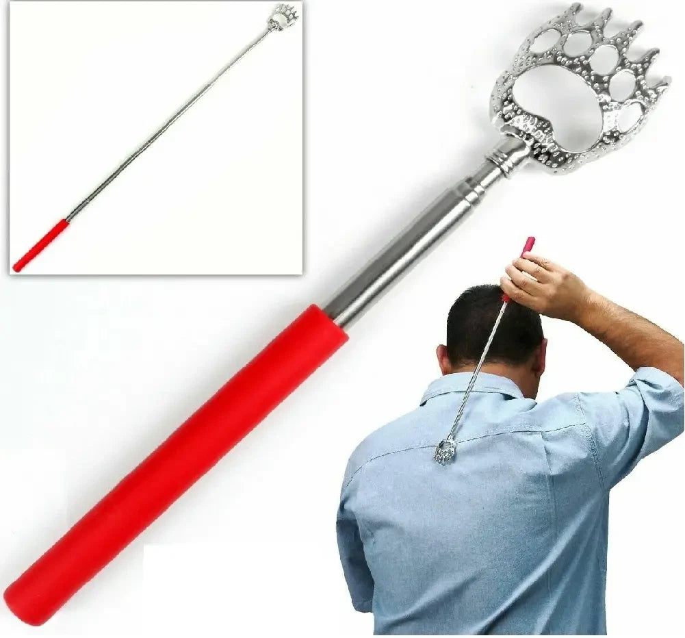 Portable Extendable Bear Claws Metal Back Scratchers,Rubber Handle Adults Gadget