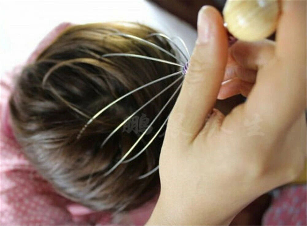 2pc/set Head Massager Metal Scalp Neck Body Natural Relax Pain Relief Scratcher