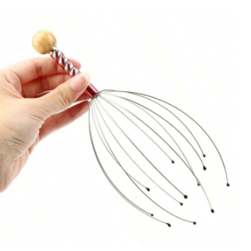 1x Head Massager Metal Scalp Neck Body Natural Relax Pain Relief Scratcher|