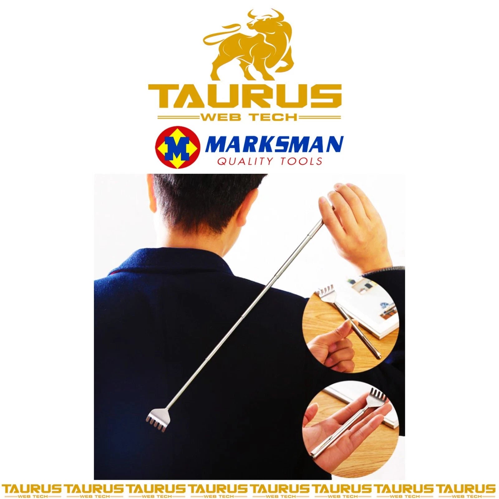 BEAR CLAW BACK SCRATCHER Metal Extending Extendable Massager Portable Telescopic