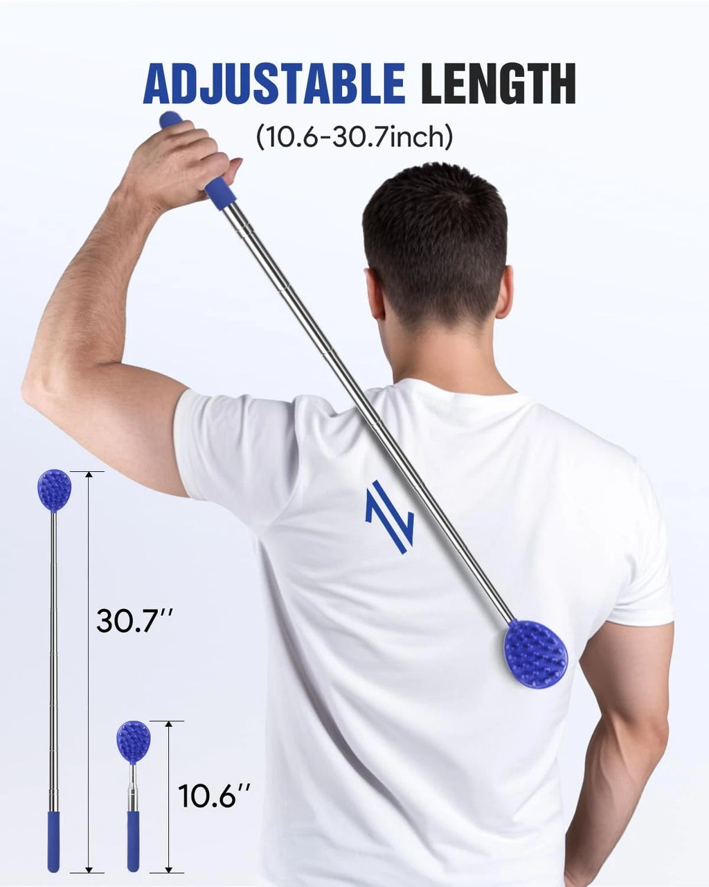 Telescoping Back Scratcher with 5Pcs Detachable Heads,Fathers Day Dad Gifts from