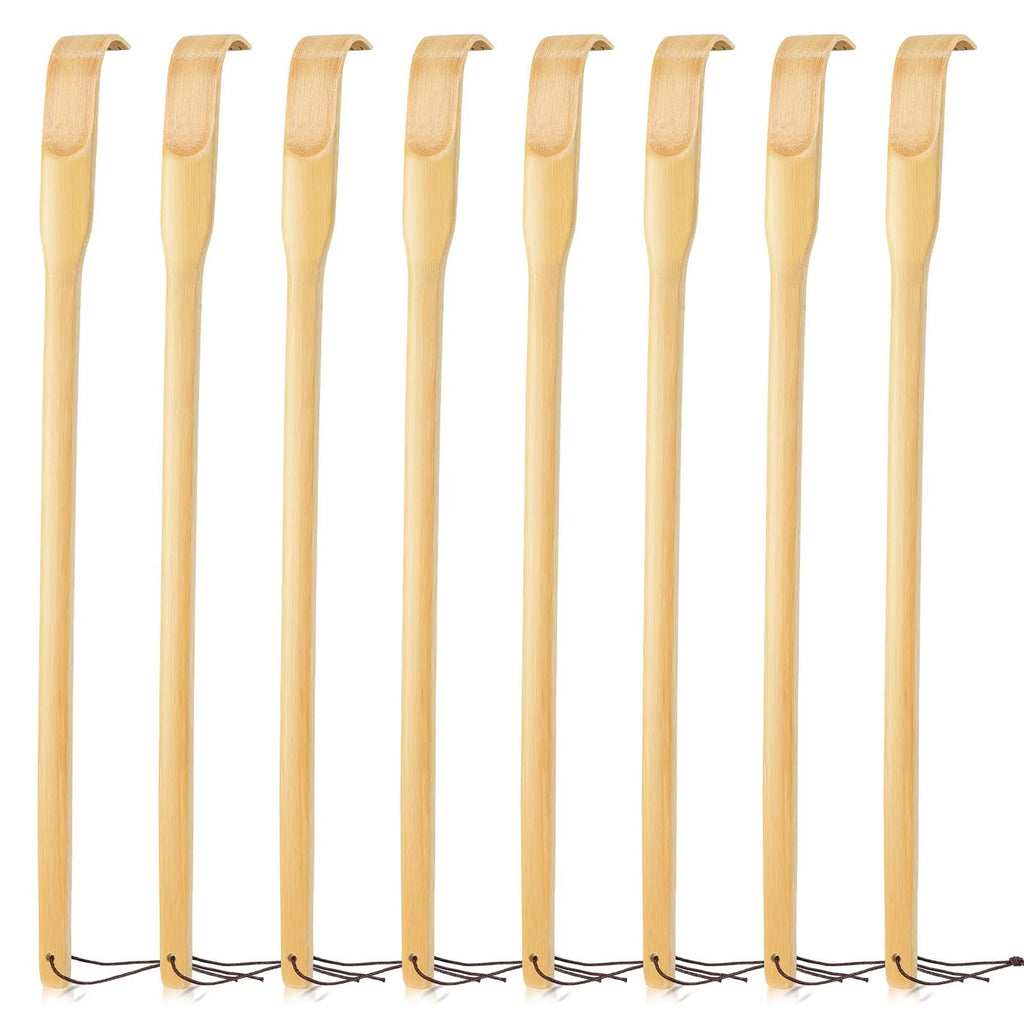 8 Pack Wooden Bamboo Back Scratcher 16.5 Inch Long Handle Back Scratchers 100...