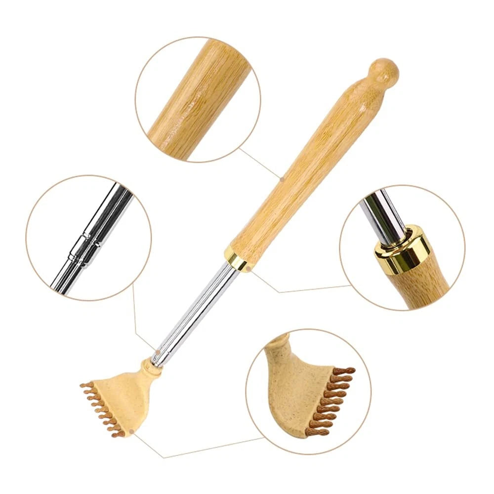 Portable Extendable Bamboo Back Scratcher Telescopic Body Itch Scratcher