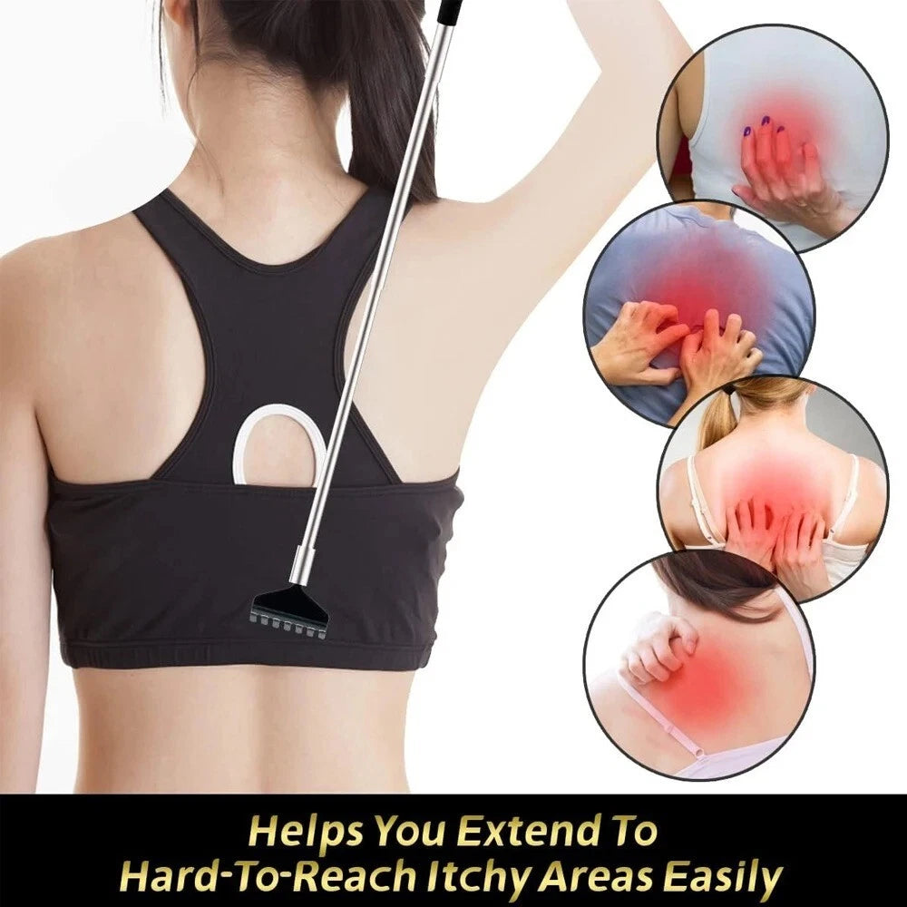 3-in-1 Telescopic Back Scratcher Set - Extendable Massager & Itch Relief Tool