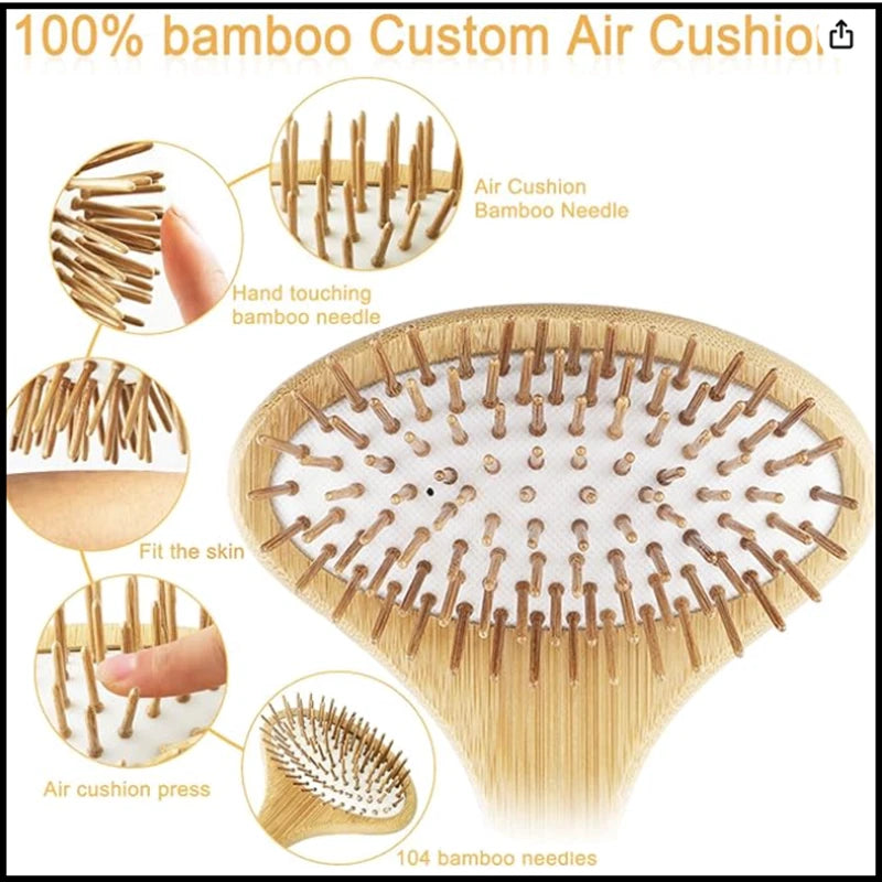 Bamboo Oversize Curved Back Scratcher - Large 104 Wooden Points