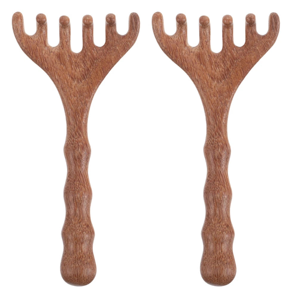 2pcs Head Massager Scalp Wooden Portable Head Scratcher Massager Wood Combs for