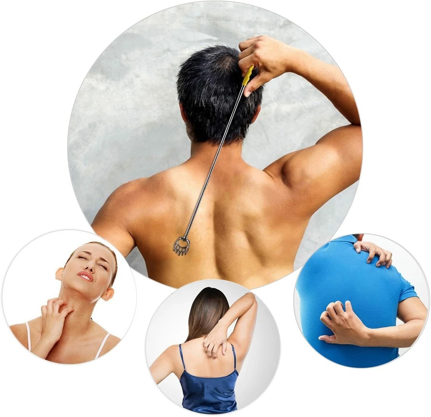 8 PCS Extendable Telescopic Bear Claw Back Itching Scalp Scratchers Massager 22"