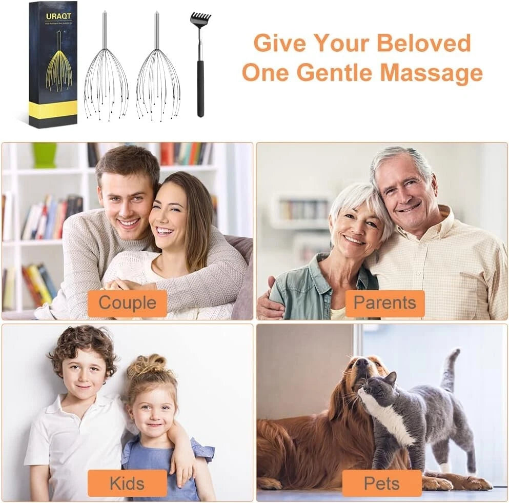 3x Premium Quality Portable Scratchers 20 Prongs Head for Deep Body Relaxation