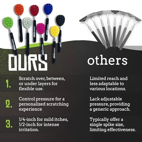 Cactus Back Scratcher for Women & Men, 24.9" Extendable Original Stick Black