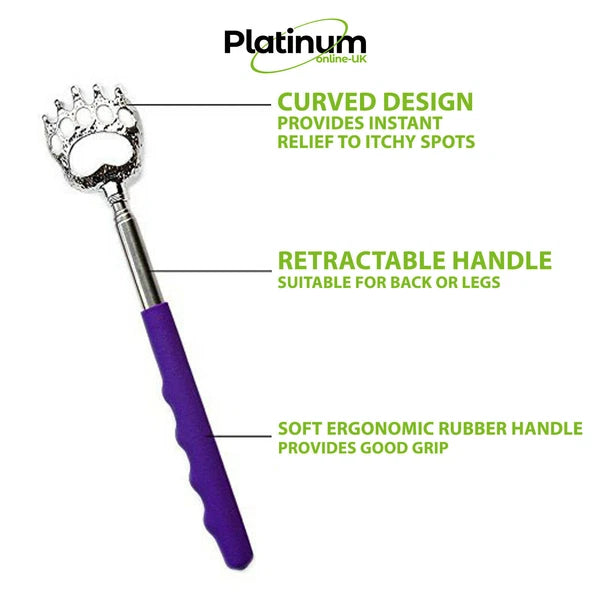 Adjustable 36 / 56cm Extending Back Scratcher Rake / Claw Telescopic Portable