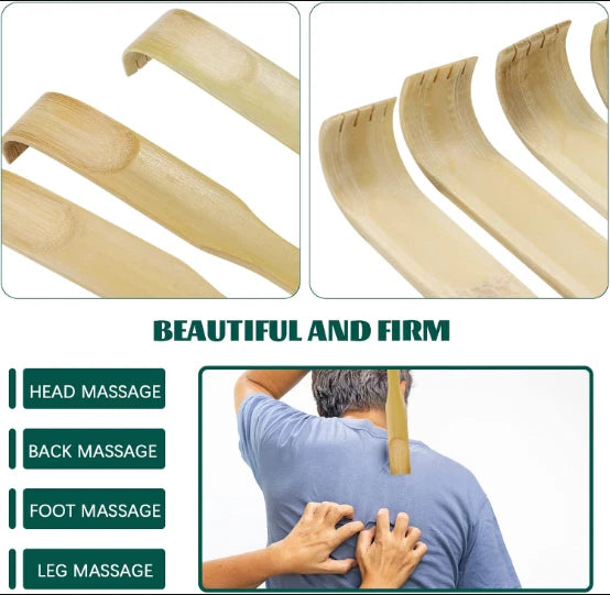 12 PCS Natural Bamboo Back Scratcher Traditional Wooden Back Scratcher,Long Back