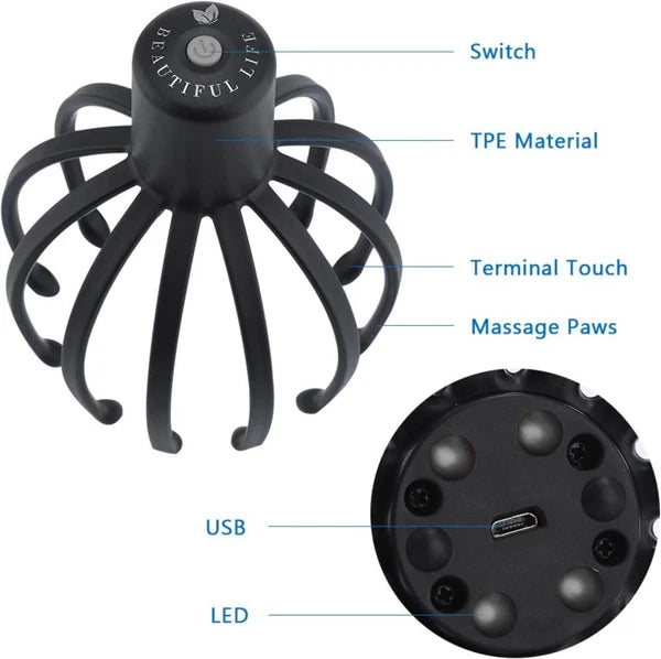 Octopus Claw Scalp Massager, Hair Scalp Scratcher Head Massager for Stress Relax