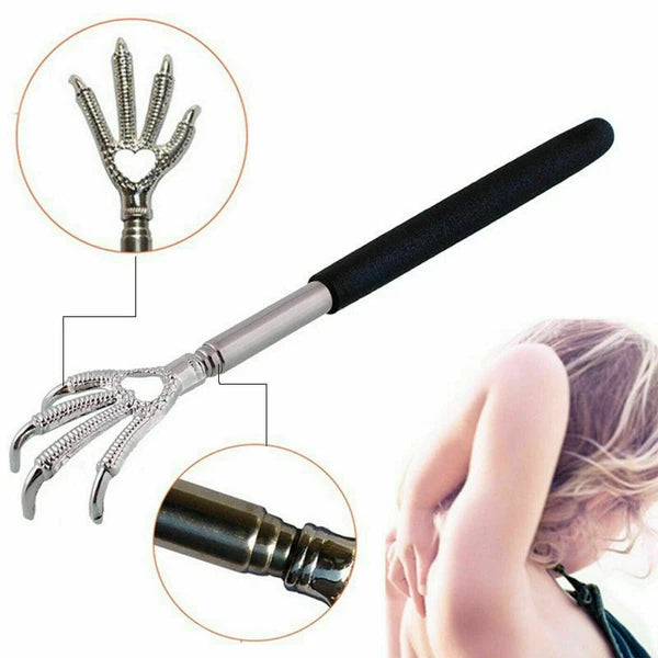 BACK SCRATCHER EXTENDABLE BLACK TELESCOPIC EAGLE CLAW METAL MASSAGER HAND ITCH