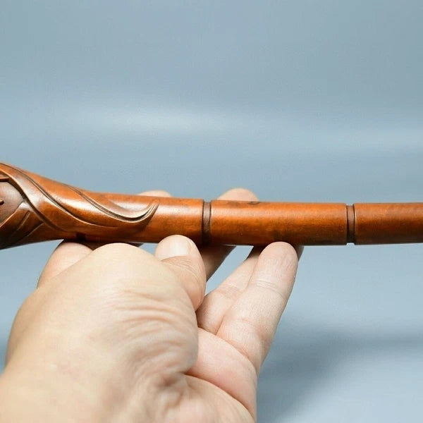 Boxwood Carved Avalokitesvara Back Scratcher Itch Hand Massage Health Care