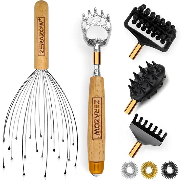 ZERAZOW® Telescoping Back Scratcher 9Pcs Set Includes | Backscratcher for Men