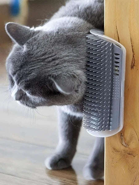 1x Cat Self Groomer Brush Wall Corner Grooming Brush Massage hair scratcher