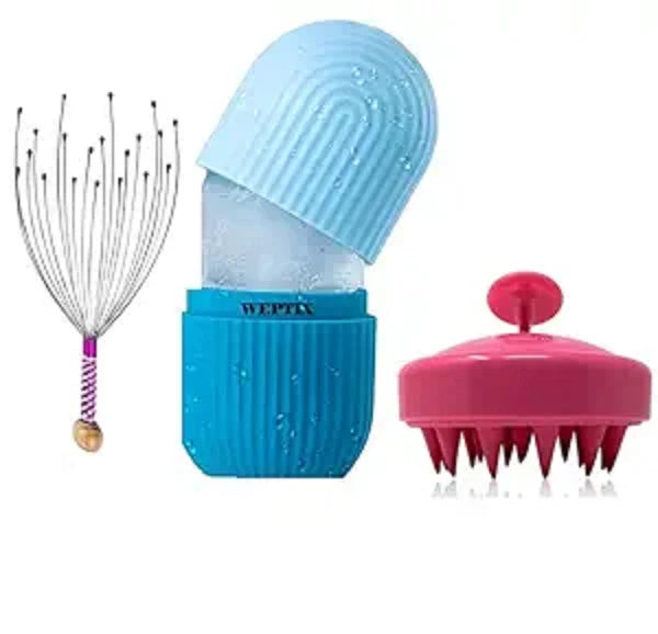 Hair Scalp Manual Massager Brush ,Face ice roller &Head massager Scalp Scratcher