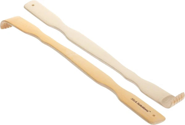 Slick- Bamboo, 16.5”, 2 Pcs Back Scratcher for Men and Women, Wooden Long Handle