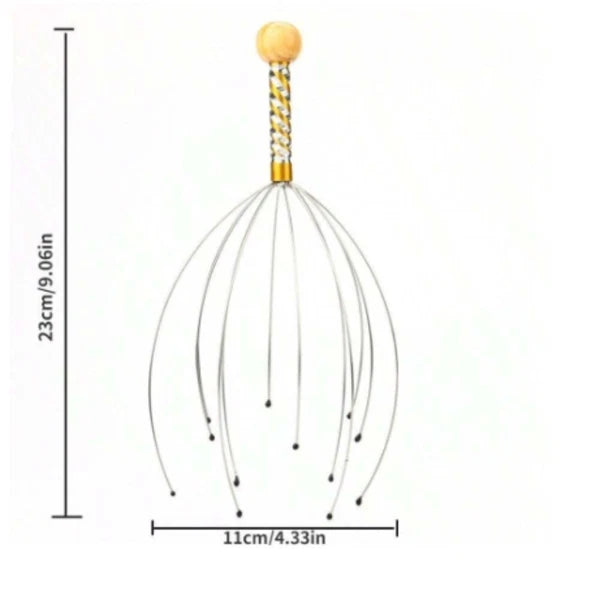 1x Head Massager Metal Scalp Neck Body Natural Relax Pain Relief Scratcher|