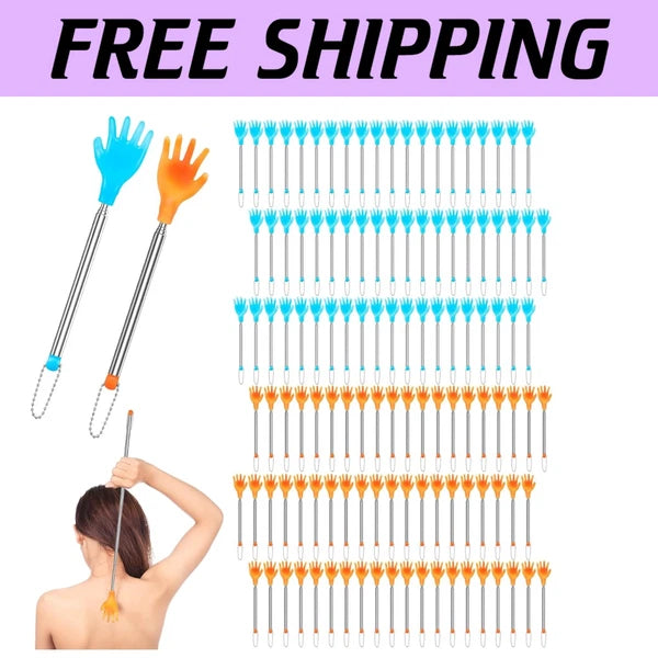 Portable 100 pcs Extendable Back Scratchers - Ideal for Self-Care and Pets