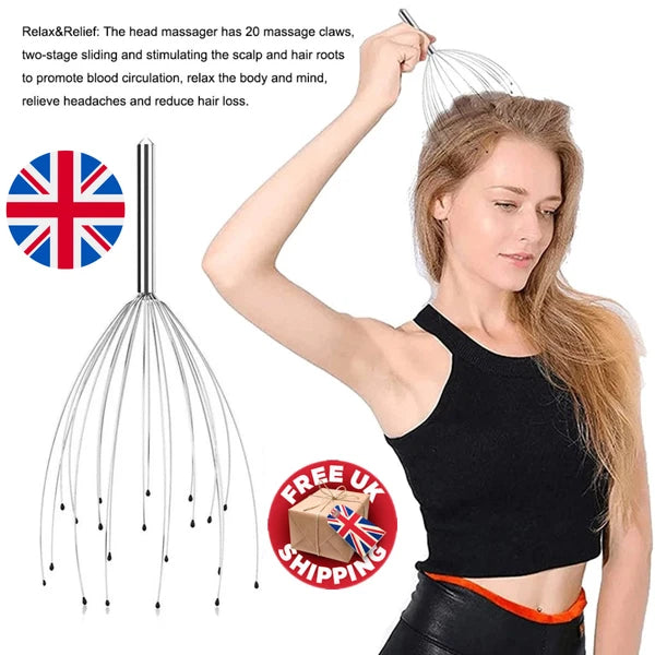 Octopus Head Scalp Massager Claw Scratcher for Stress Relaxation Relief