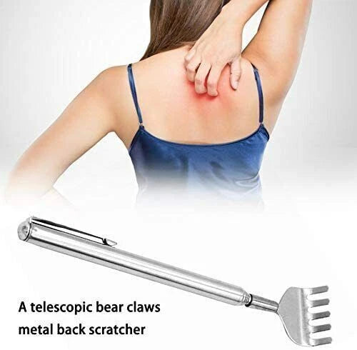 6 inch Stainless Steel Telescopic Back Scratcher Claw Massager for back