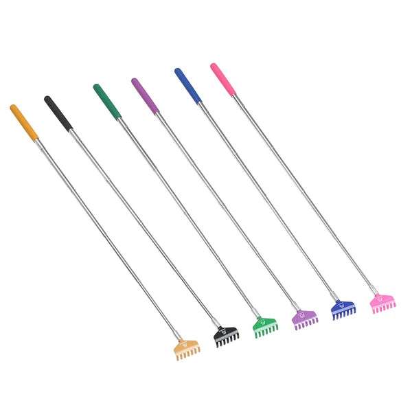 Anself Telescopic Back Scratcher Massager Metal Compact Extendable Blue USA O3T1