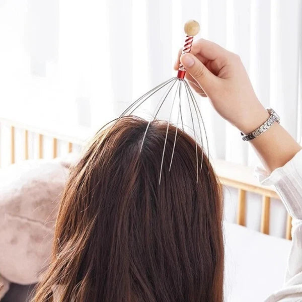 Octopus Head Massager Engraved Head Relaxer Brain Massage Claw Scalp Scratcher