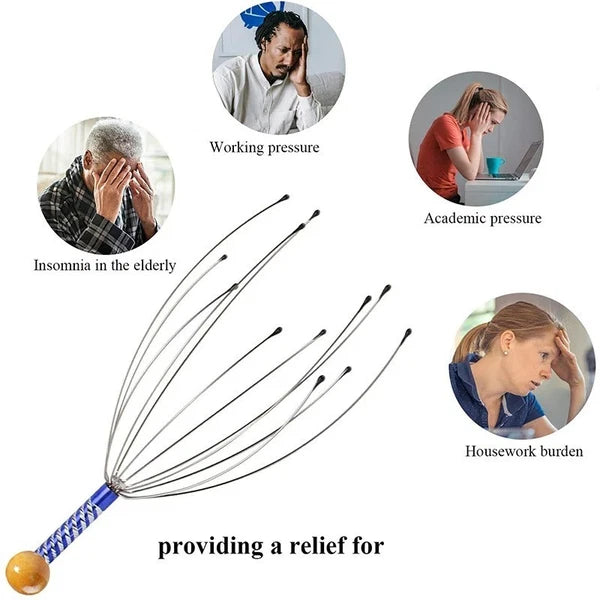 Head Massager Scratcher Neck Massage Scalp Relax Calm Stress Relief Octopus