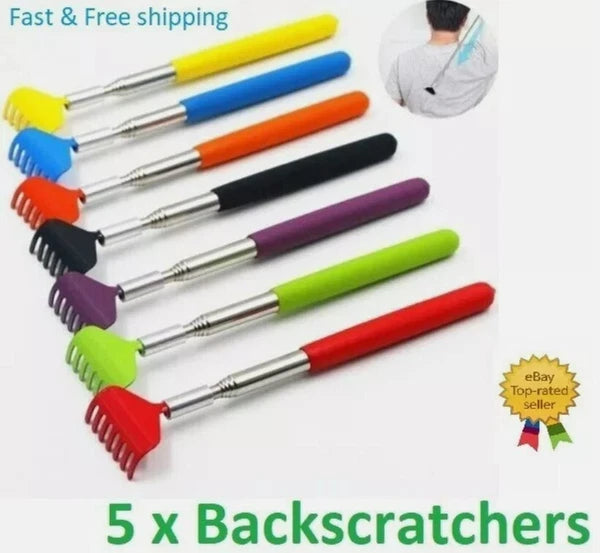 5 x BEAR CLAW / RAKE BACK SCRATCHER Metal Extending Massager Telescopic Portable