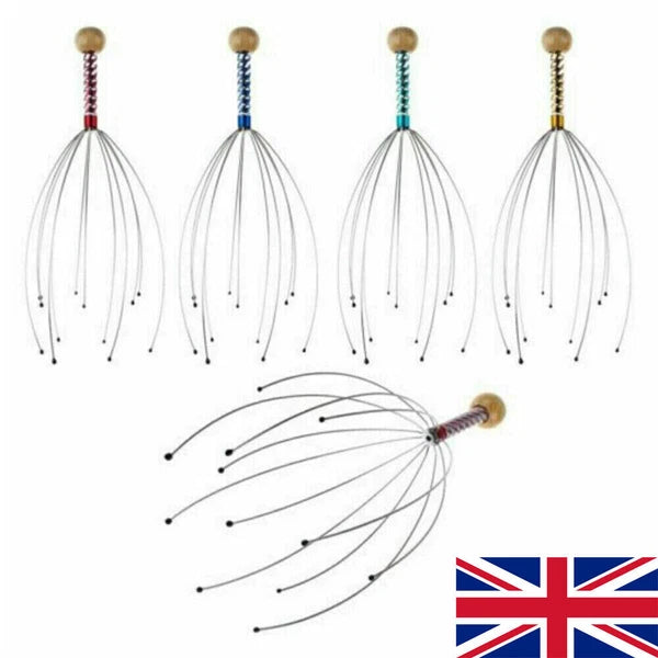 2pc/set Head Massager Metal Scalp Neck Body Natural Relax Pain Relief Scratcher