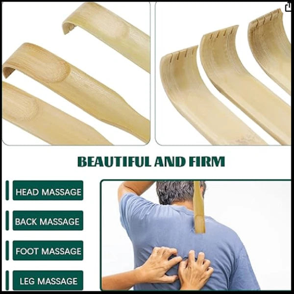 12 PCS Natural Bamboo Back Scratcher Traditional Wooden Back Scratcher,Long Back