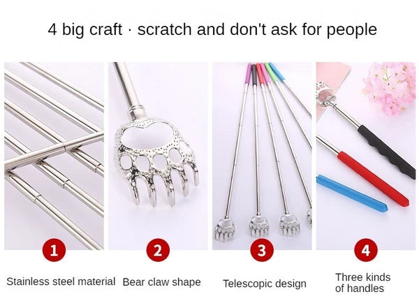 Telescopic BEAR CLAW BACK SCRATCHER Metal Extending Extendable Massager Portable