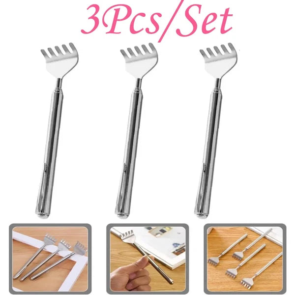 Silvery Telescopic Back Scratcher Portable Extendable Stainless Steel Men Women