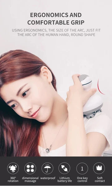 Electric Cordless Hair Scalp Massager Handheld Portable Head Scratcher Massage