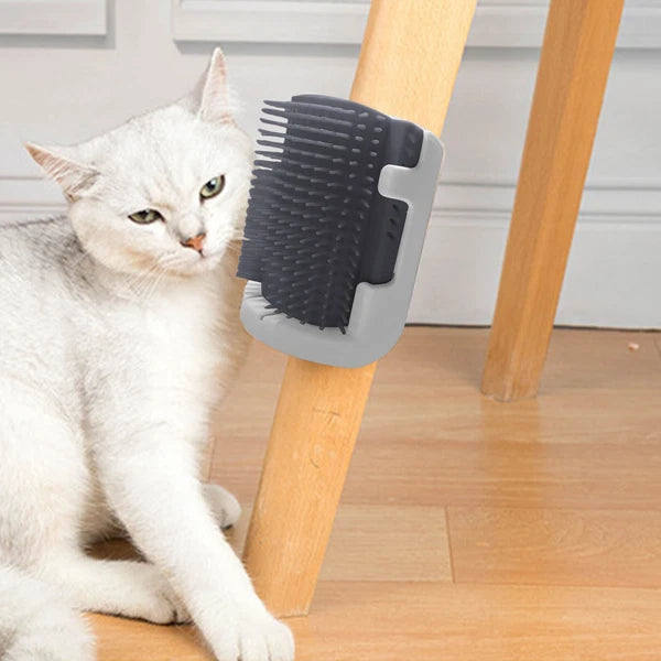 Cat Self Groomer with Catnip Wall Corner Massage Comb Scratcher Grooming Brush