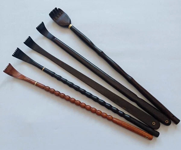 Natural Ebony Wood Back Scratcher Itch Massager Health Care Long Reach Relief