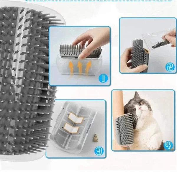 Cat Corner Brush Comb Massager for Cat Arch Plastic Scratcher Remove Hair Comb G