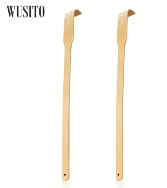 2 Piece Quality Natural Bamboo Back Scratcher Long Reach Pick Itch Relief Tool